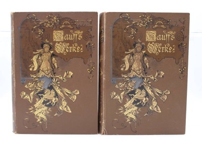 Auktion 359<br>HAUFFS Werke , illustrierte Pracht-Ausgabe, Cäsar Flaischlen, 2 Bände, Stgt. u. a., 1890 [1]
