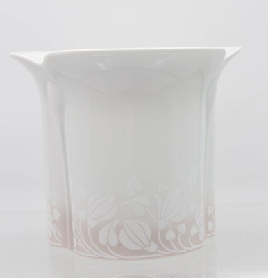 Auktion 359<br>Übertopf, Arberg, florales Dekor, ca. H-13cm D-ca. 12cm [1]