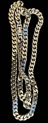 Auktion 359<br>Lange, schwere Double-Bicolor Halskette mit klaren Steinen, L-90 cm, 170 gr [1]