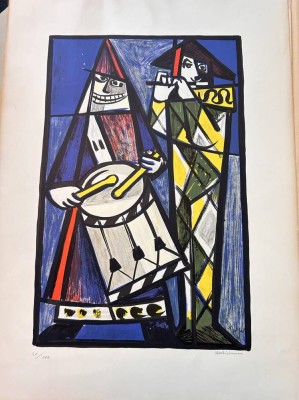 Auktion 359<br>Hans WEIDMANN (1918-1997), gr. Farbholzschnitt?, Nr. 36/150, Rand gebräumt, kl. Einrisse, BG  75x54 cm [1]