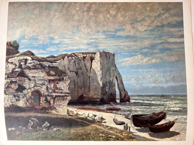 Auktion 359<br>Gustave COURBET (1819-1877)  Kunstdruck nach , Küste bei Etretat. BG 48x60 cm,  Kunstkreis Lucerne [1]
