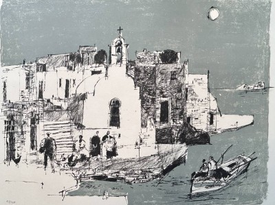 Auktion 359<br>Hugo WETLI (1916-1972) , gr. Lithographie Handsigniert, BG 50x60 cm [1]