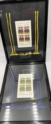 Auktion 359<br>2 Briefmarkenblöcke, Kap Verde, 1985, Maße: 26 x 19 cm, Zustand: gut, ger/Glas [1]