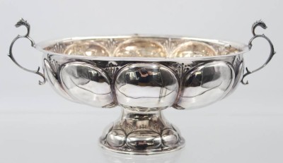 Auktion 360<br>schöne 800er Silber-Schale auf Stand, Brandweinschale, Koch & Bergfeld, 261,8gr., guter Zustand, H-12cm B-25cm T-13cm [1]