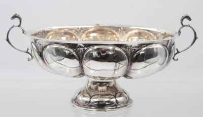 Auktion 360<br>schöne 800er Silber-Schale auf Stand, Brandweinschale, Koch & Bergfeld, 261,8gr., guter Zustand, H-12cm B-25cm T-13cm [1]