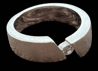 Auktion 360<br>Silber-925- Spannring, klarer Stein, Kronenmarke, RG 54, 7,2 gr. [1]