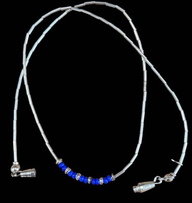 Auktion 360<br>Silber-Collier mit blauen Steinen, geprüft, L-ca. 40 cm, 4 gr. [1]