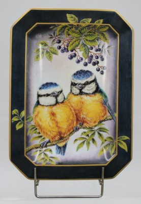 Auktion 360<br>Sammelplatte, Blaumeisen Duo, Andreas Knobl, Bradex-Nr., 20,5 x 15cm [1]