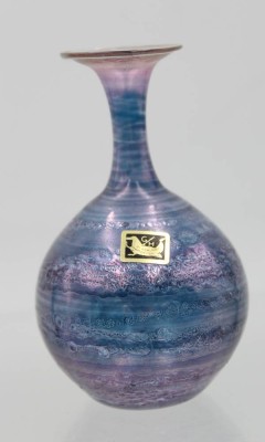 Auktion 360<br>Unikatglas-Vase, Hirtreiter, blau, ca. H-10,2cm [1]
