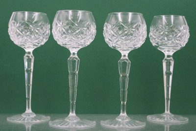 Auktion 360<br>4x Weingläser, beschliffen, älter, 19,7cm [1]