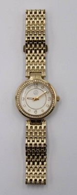 Auktion 360<br>Damen-Armbanduhr, Oliver Webb, Quarz, besetzt mit klaren Steinen, ca. D-2,7cm [1]