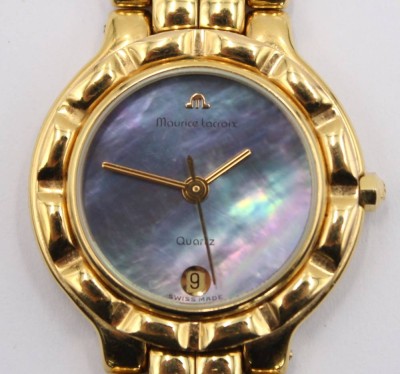Auktion 360<br>Damen-Armbanduhr, Maurice Lacroix, Quarz, vergoldet, Werk nicht geprüft, guter Zustand, D-2,5cm [1]