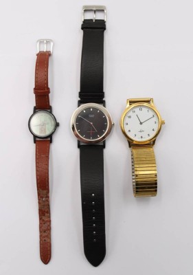 Auktion 360<br>3x div, Quarz-Armbanduhren, Citizen, Lacher u. Bremer Dom, Werke nicht geprüft, D-ca. 3,4cm [1]