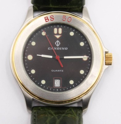 Auktion 360<br>Herren-Armbanduhr, Candino BS 50, Quarz, guter Zustand, Werk nicht  geprüft, D-3,5cm [1]