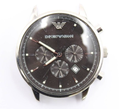 Auktion 360<br>Herrenarmbanduhr, Emporio Armani, Quarz, ohne Band, Werk nicht geprüft, D-4cm [1]