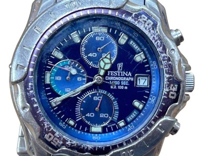 Auktion 360<br>Festina Chronograph 6457 mit  orig. Stahlband, Quartz, Werk nicht überprüft [1]