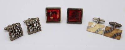 Auktion 360<br>3 Paar div. Manschettenknöpfe, Silber 800/835er, zus. ca. 42,5gr., [1]
