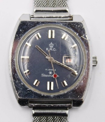 Auktion 360<br>Herren-Armbanduhr, E.R.C. Starmaster, Handaufzug, Werk läuft, Tragespuren, ca. 3,8cm [1]