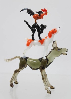 Auktion 360<br>schöne Kunstglas-Figurengruppe 