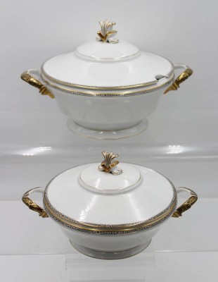 Auktion 360<br>Paar Art-Déco Deckelterrinen, Krautheim , ca. H-22,5cm ca. D-28cm [1]