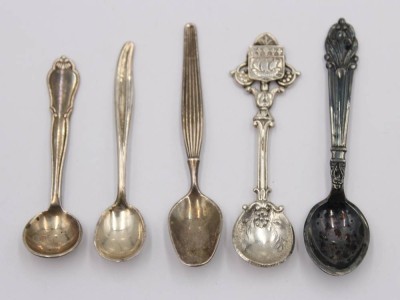 Auktion 360<br>5x div.  versilberte Salzlöffel, ca. L-7,4cm [1]