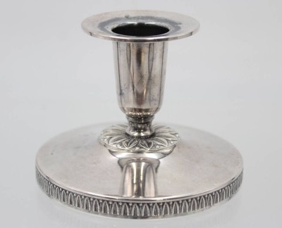 Auktion 360<br>Silber-Leuchter, Schweden, gefüllter Stand, ca. 141gr., H-6,5cm [1]