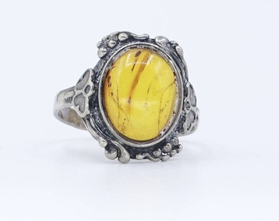 Auktion 360<br>Ring mit Bernstein, 925 Silber, 4,2 g , RG  59 [1]