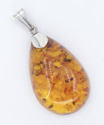 Auktion 360<br>Anhänger mit Bernstein, Fischland, Silber, 10.4 g., L- 5,5 cm [1]