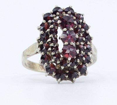 Auktion 360<br>Granat Ring , vergoldet, 900er Silber, RG 57, 5,0 g [1]