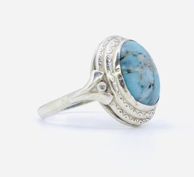 Auktion 360<br>835er Silberring mit blauen Stein, RG 55, 4,5 g [1]