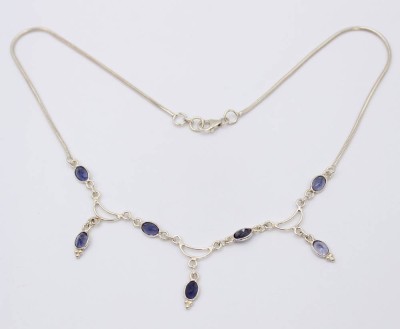 Auktion 360<br>Collier, 925er Silber, 7 Saphire, 10,9gr., L-42cm [1]