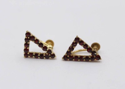 Auktion 360<br>Paar Ohrhänger, 830er Silber vergoldet mit Granat, zus. 3gr., ca. L-1,3cm [1]