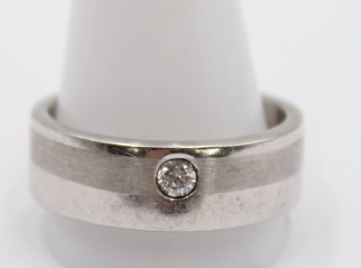 Auktion 360<br>Herren-Ring mit klarem Stein, 925er Silber, 13gr., RG 73 [1]