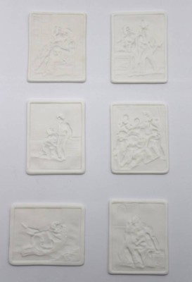 Auktion 360<br>6x kl. Lithophanie-Bildtafeln, Erotika,. je ca. 5,4 x 4,2cm [1]