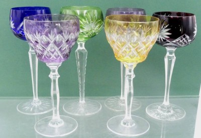 Auktion 360<br>6x div. Buntglas-Römer, H-max. 20 cm [1]