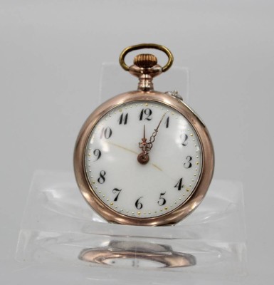 Auktion 360<br>Damen-Taschenuhr, 800er Silbergehäuse, Kronenaufzug, Werk läuft kurz an, Ziffernblatt gerissen, D-3cm [1]