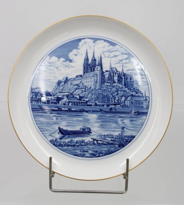 Auktion 360<br>Ansichtenteller, Meißen, Schwertermarke, 1. Wahl, D-17,5cm [1]