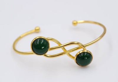 Auktion 360<br>Armspange, goldfarben, 2 Jade-Cabochons [1]