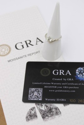 Auktion 360<br>925er Silber-Ring mit einem 0,8ct Moissanite, Steinzertifikat anbei, RG 54/55 [1]