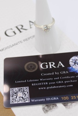 Auktion 360<br>925er Silber-Ring mit einem 1ct Moissanite, Steinzertifikat anbei, 1,9gr, RG 53 [1]