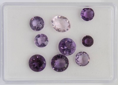 Auktion 360<br>9x div. Amethyste, zus ca. 47,5ct [1]