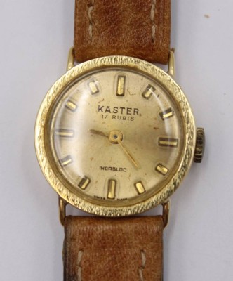 Auktion 360<br>Damen-Armbanduhr, Kaster, älter, Gold um 14ct (gepr.), Werk defekt, D-2cm [1]