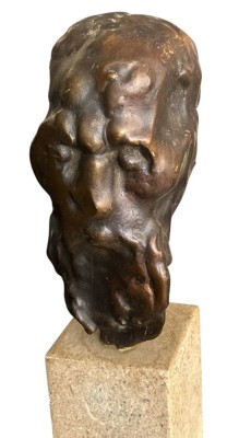 Auktion 360<br>John MILLS (1933-2023)  Head Study of Michelangelo , H-gesamt  21 cm, Bronze auf Steinsockel [1]