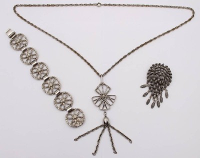 Auktion 360<br>3 Teile Modeschmuck, silberfarben [1]