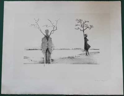 Auktion 360<br>Gottfried WIEGAND (1926-2005), Baummenschen, Lithographie, ungerahmt, BG 51,5 x 65cm [1]