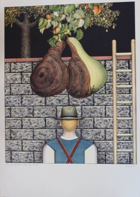 Auktion 360<br>Gerking, 1972, Farblithografie, mit Widmung für Frau Zürcher, BG 75x57 cm [1]