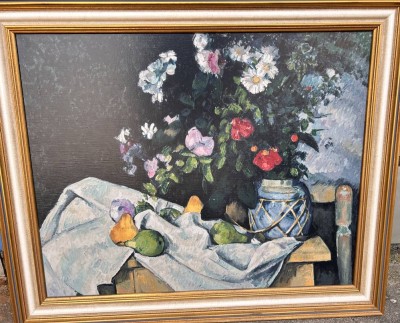 Auktion 360<br>gr. Öldruck, Diehl-Replik nach Cezanne auf Leinen, limitier, gut gerahmt, RG 68x80 cm [1]