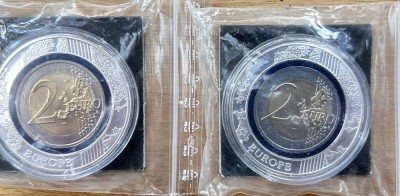 Auktion 360<br>2x  2 Polymer-Münzen Estland 2018, boxed, [1]