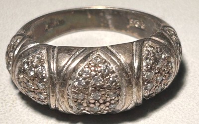 Auktion 360<br>Silberring-925. mit klaren Steinen, RG 54, 4,4 gr. [1]