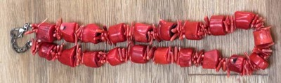 Auktion 360<br>massive rote Naturkorallen-Halskette, L-ca. 44 cm, 88,5 gr [1]